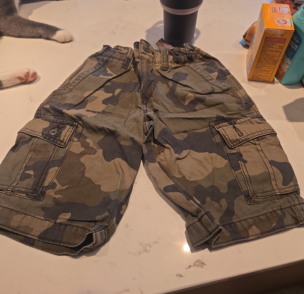 Arizona Jean Company Boys Camo Cargo Shorts - Green & Brown